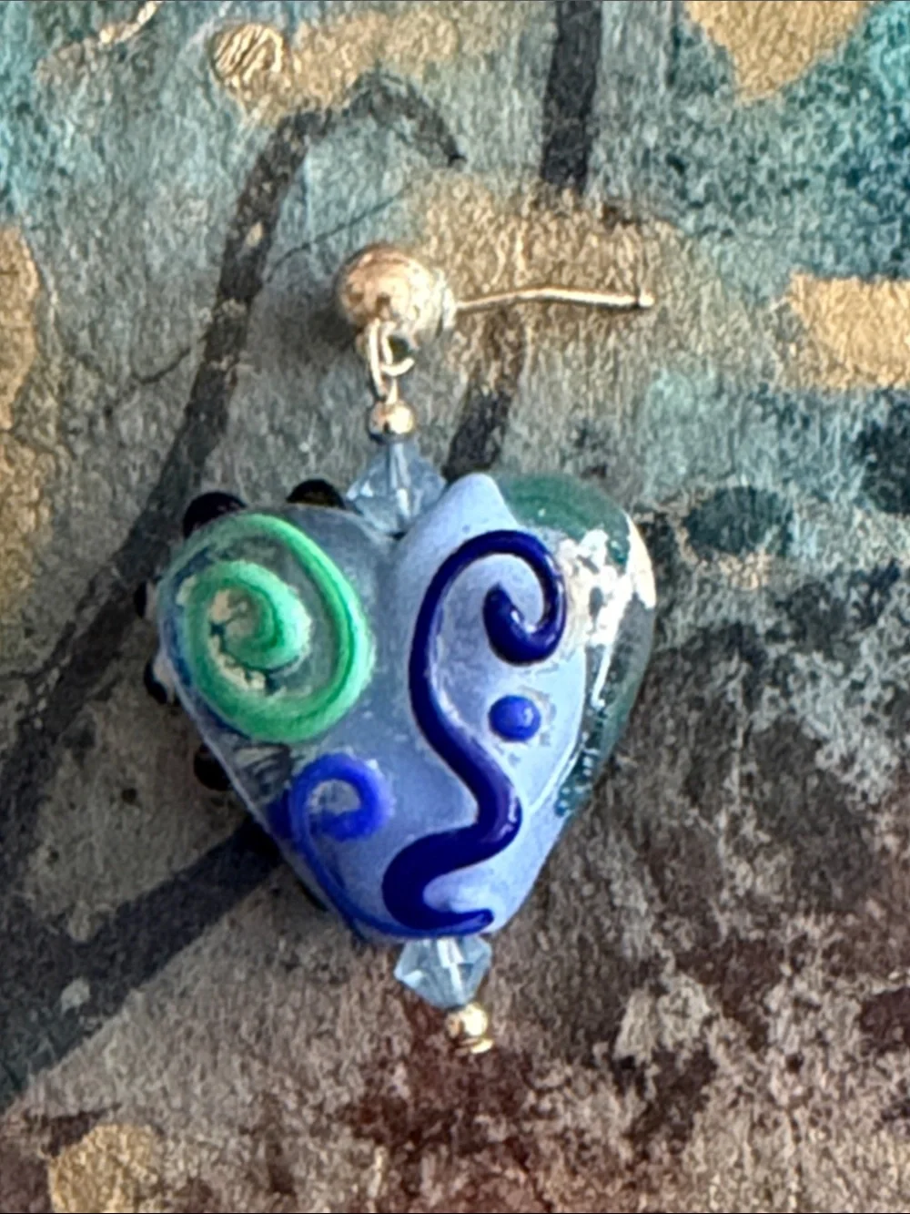 Hearts pierced earrings blown glass